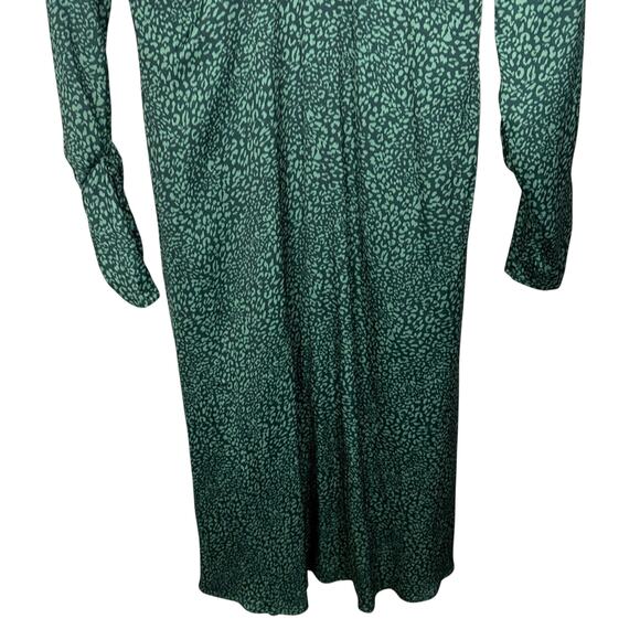 Free People Loveless Printed Green Satin Backless A Line Midi Dress Size 2 - Picture 13 of 14